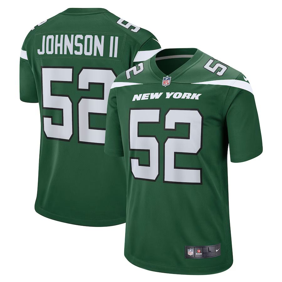 Men New York Jets 52 Jermaine Johnson II Nike Green Player Game NFL Jersey